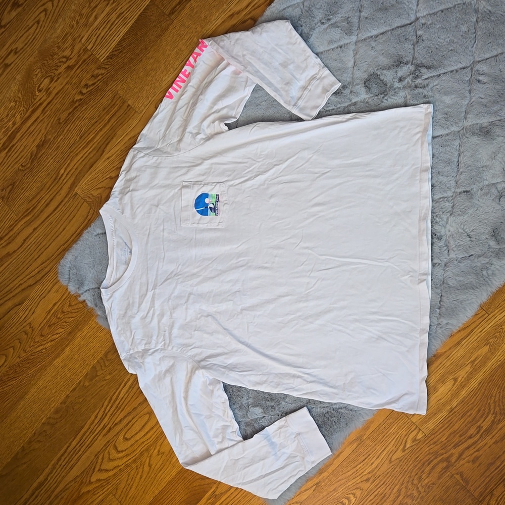 Vineyard Vines White Long-Sleeve Graphic Shirt, Women's Size XXL